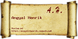 Angyal Henrik névjegykártya