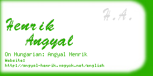 henrik angyal business card